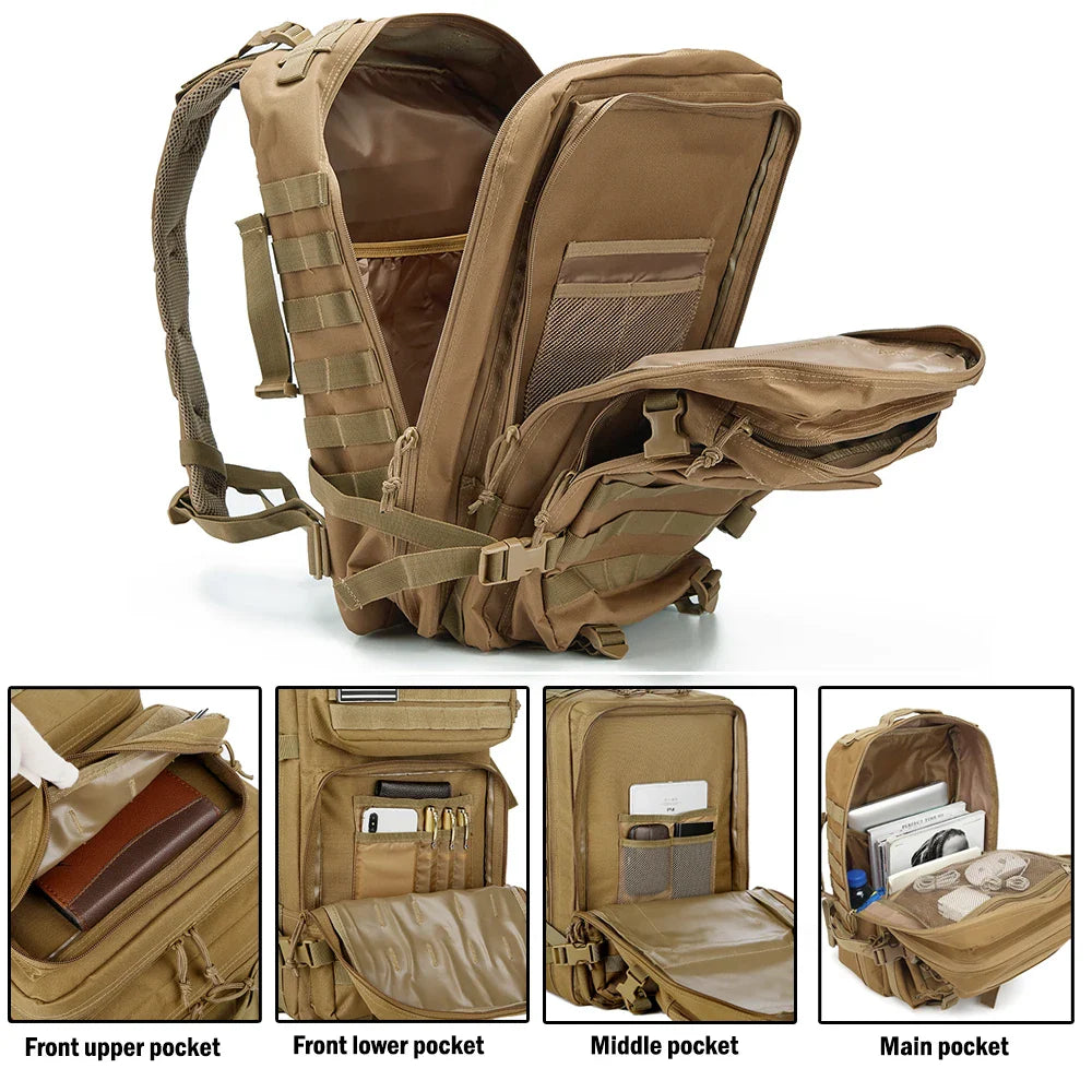 45L Man Tactical Backpacks Traveling Bags Outdoor 3P School Pack EDC Molle Pack For Trekking Hunting Bag camping equipment
