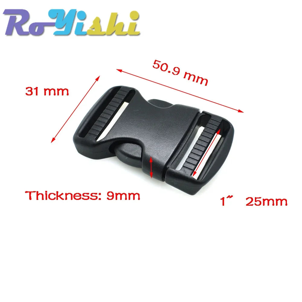 2-10 Pcs/Pack 20~50mm Plastic Hardware Dual Adjustable Side Release Buckles Molle Tatical Backpack Belt Bag Parts Strap Webbing