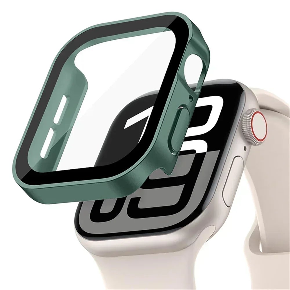 Screen Protector for Apple Watch 10 Case 46mm 42mm 45mm 44mm 41mm 40mm 44 Tempered Glass PC bumper Cover Series 7 8 9 SE 6 5 4