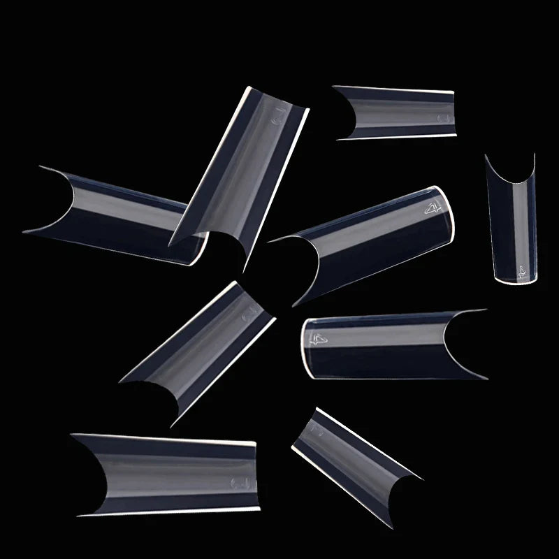 500 Pcs Curved C Fake Nail New Materials Top Quality Full Cover Nails Tips Transparent Gel Para Unha False Nails Beauty Products