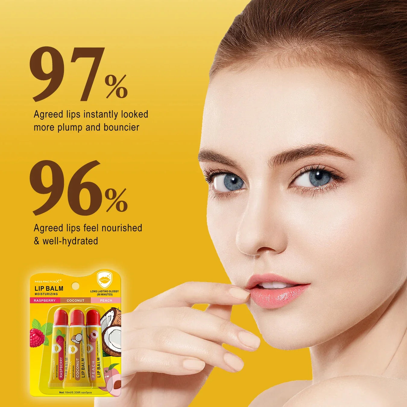 3-Piece Cardboard Lipstick Set -10ml * 3PCS Portable Belt Deep Moisturizing and Gloss Autumn and Winter Care Lipstick