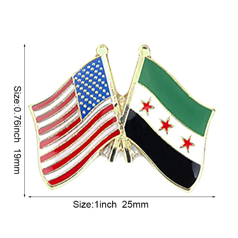 Syria Flag Badge Brooch Natinal Lapel Pins Flag Lapel Pins Country Flag Badge