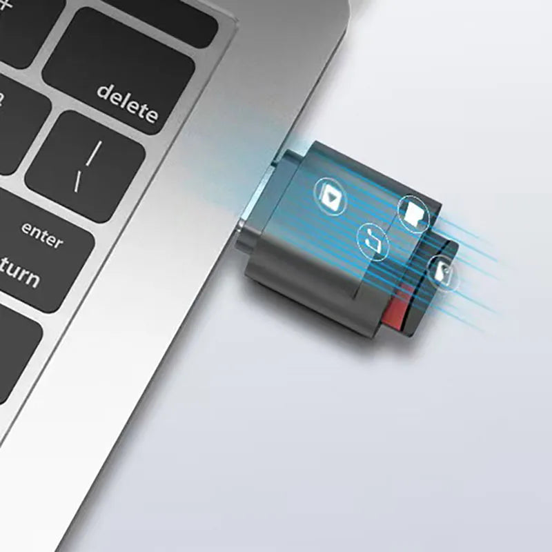 2 Pcs TF Card Reader, Silver USB C to USB Adapter, Suitable for iPhone 17/17 Pro and Other Mobile Phones