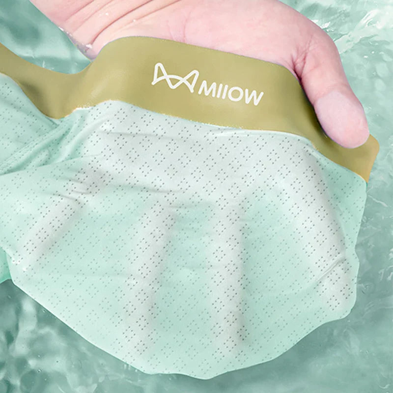 MiiOW 3Pcs Summer Ice Silk Men Panties Breathable Mesh Mens Underpants Antibacterial Man Boxershorts Cool Seamless Men Underwear