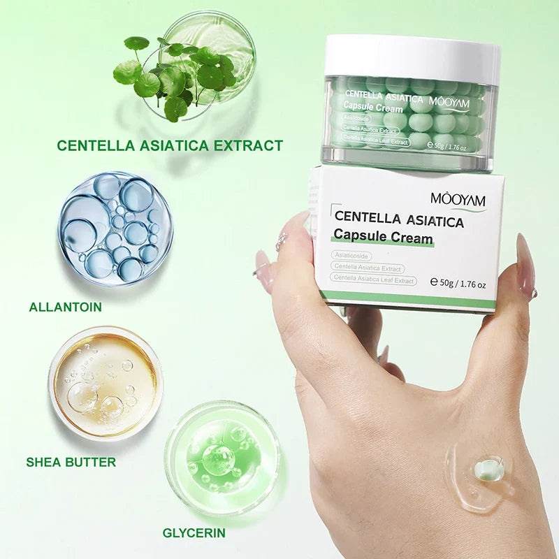 Korean Care Capsule Face Cream With Centella & Astaxanthin, Grape Seed Antioxidant Moisturizer, Soothing Barrier Care Skincare