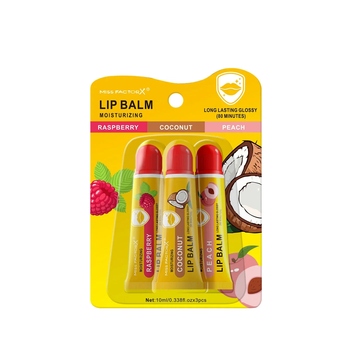 3-Piece Cardboard Lipstick Set -10ml * 3PCS Portable Belt Deep Moisturizing and Gloss Autumn and Winter Care Lipstick
