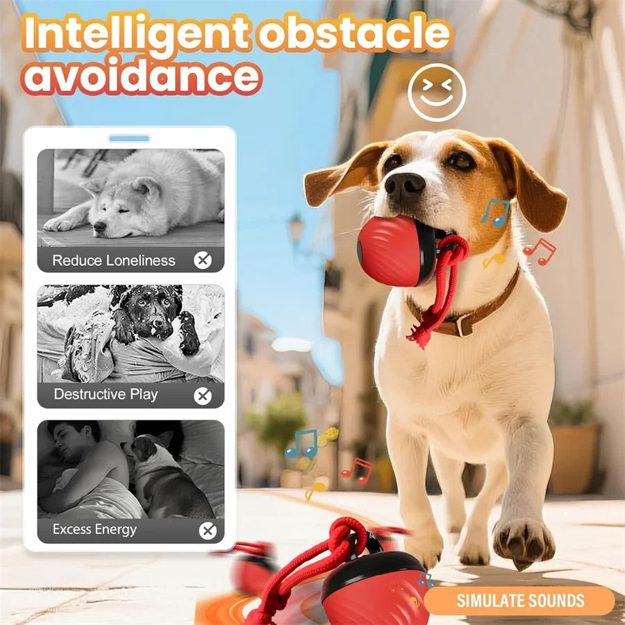 Intelligent Dog Toy Ball Electronic Interactive Cat Toy Usb Automatic Moving Bouncing Ball For Large Medium Dog Holiday Pet Gift