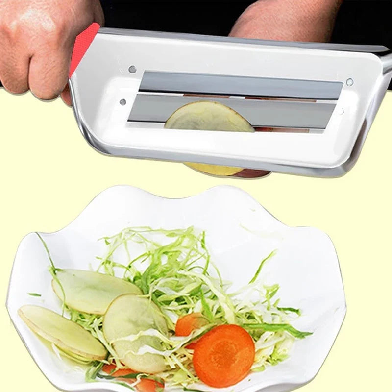 Stainless Steel Cabbage Shredder Slicer with Dual Blades, Handheld Vegetable Shredding Tool for  Salad Making Kitchen