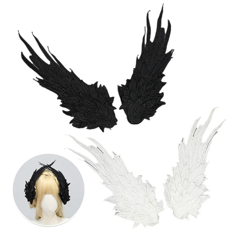 Lolita Feather Angel Wings Hair Clip Barrette Angel Wing Hairpin Lolita Anime Cosplay Hair Accessories Halloween Party Headwear