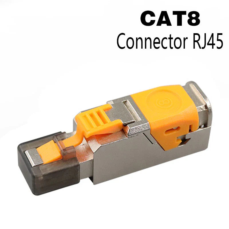 Clearance_RJ45 Cat8 Cat7 Cat6A Connectors Metal Tool Free Easy Termination Plug 2000MHz 40G LAN Cable 22AWG - 24AWG Reusable Eth