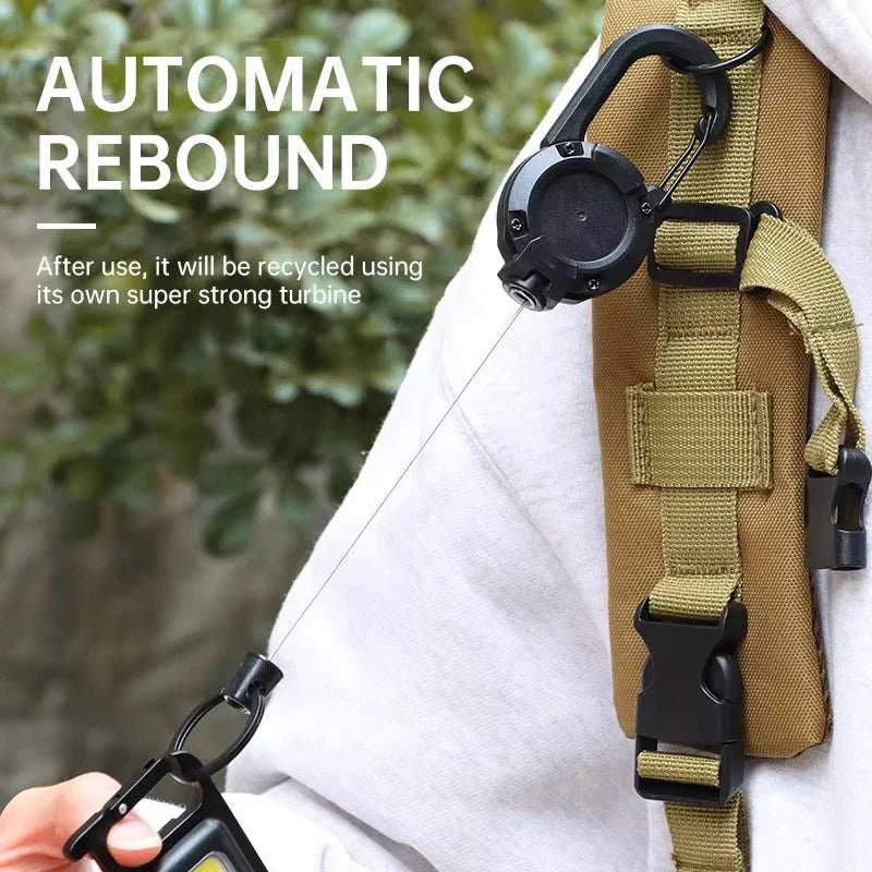 Outdoor Retractable Key Chain Mountaineering Buckle Key Chain Anti-loss Anti-theft High Rebound Easy To Pull