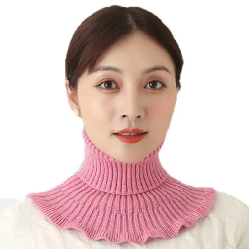 Warm Knitted Fake Collar Women Thicken Turtleneck Ruffles False Collars Detachable Neck Guard Winter Windproof Fake Collar