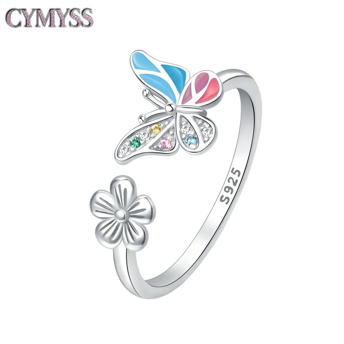 Original 925 Sterling Silver Open Ring Exquisite Panda Dolphin Adjustable Ring Original Daily Fine Jewelry Women Birthday Gifts