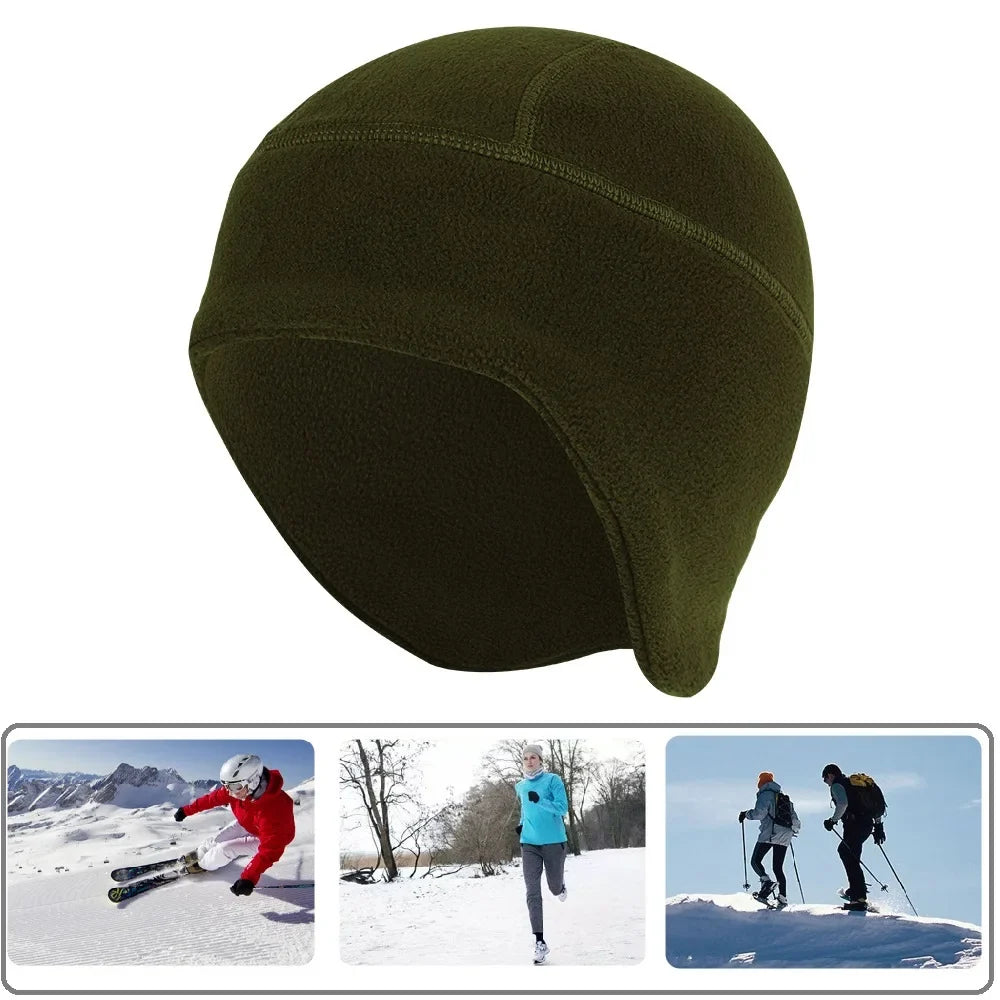 Waterproof Windproof Winter Warm Knit Beanie Fishing Hat Cap, Slouchy Soft Black Headwear Great for Winter Ski Walking Running