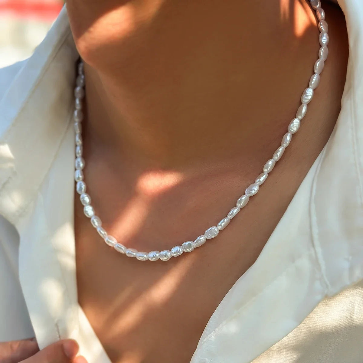 New Fashion Simple Faux Pearl Choker Necklace for Women Vintage Elegant Beaded Temperament Necklace Wedding Party Jewelry Gifts