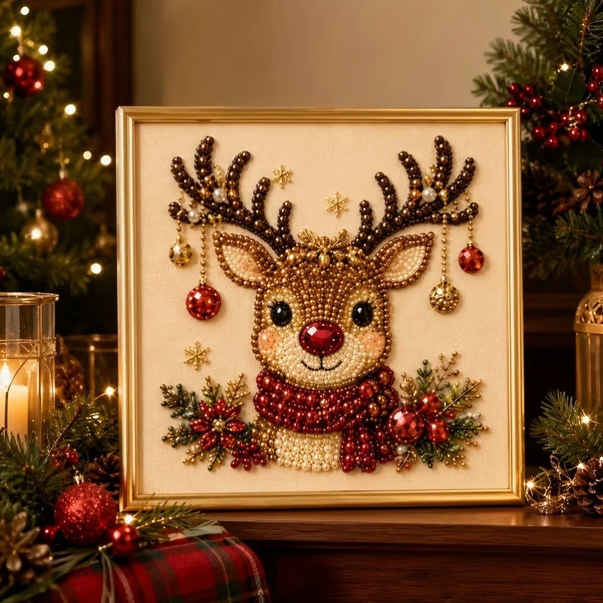 Originality Diamond-Painting Kit Holiday Pearl Diamond-Painting Art DIY Assembly Craft Activity Home Decor Christmas Gifts