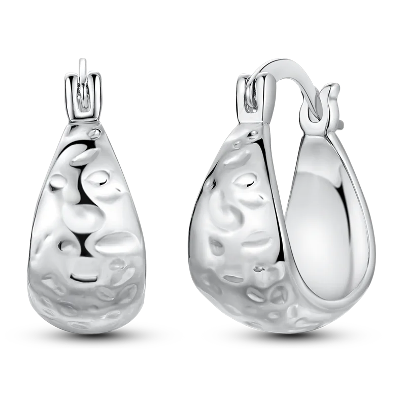 Genuine 925 Sterling Silver Love Feather Earrings Fit Original Charms Hoop For Women Girls Stud Earring Fine Jewelry Gifts