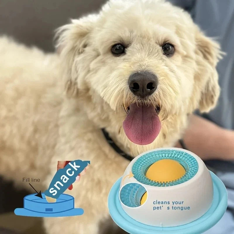 Pet Lick Mat Yogurt Licking Plate Slow Feeder for Dogs & Cats - Interactive Snack Bowl, Promotes Dental Health, Pet Licking Mat