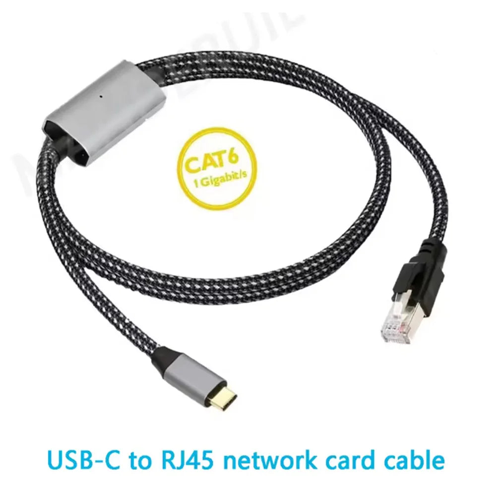 JonISerl USB to Ethernet Cable 6FT,USBC to RJ45 5G LAN Network Cable USB 3.0 A Type C Male to RJ45 Connector Compatible