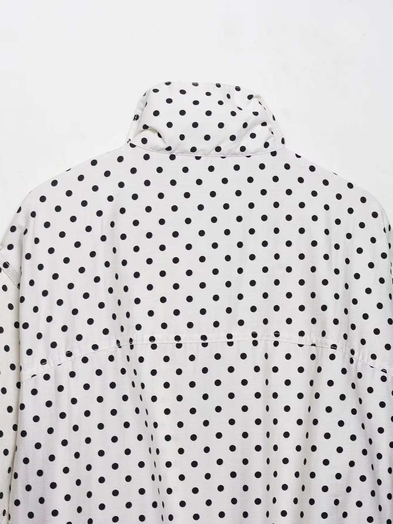 HH Fashion Women's Polka Dot Print Short Coats Autumn Long Sleeves Turtleneck Zipper With Pockets Drawstring Casual Jacket