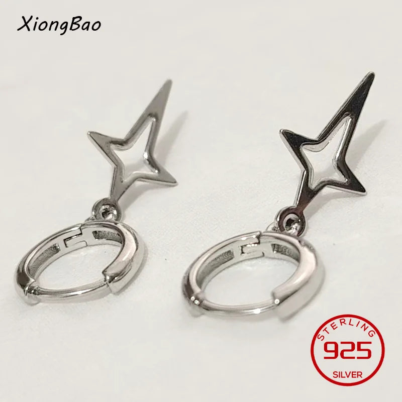 925 Sterling Silver Earrings New Women Elegant Temperament Sterling Anniversary Gift Fashion Jewelry Accessories Geometric Ears
