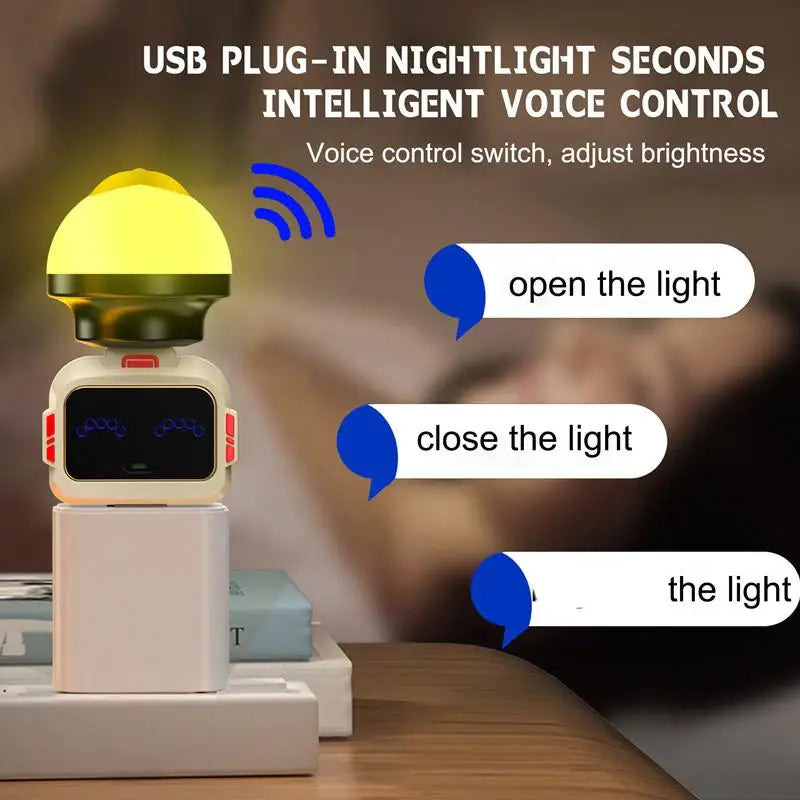 Voice Control Smart USB Socket Converter Lamp Protection Lights Switch Expansion Docking Station -English Voice Control Socket