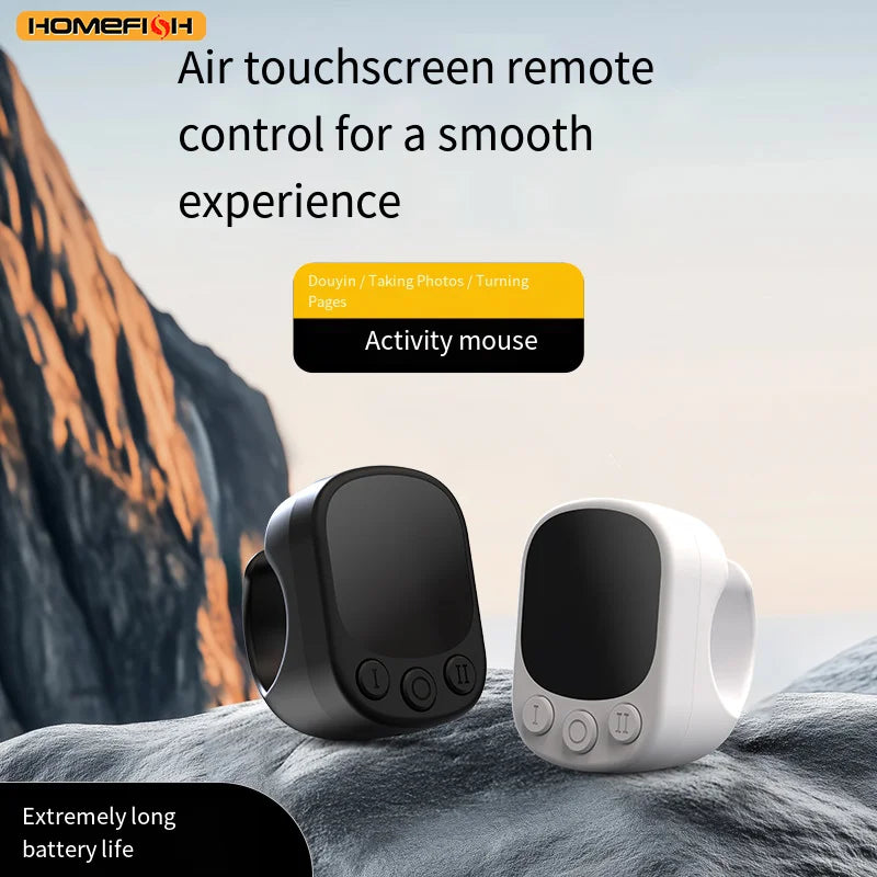 Mouse Ring Remote Control with Touchpad,Smart Automatic Screen Clicker Device，Continuous Clicker，Scrolling Ring Remote Control S