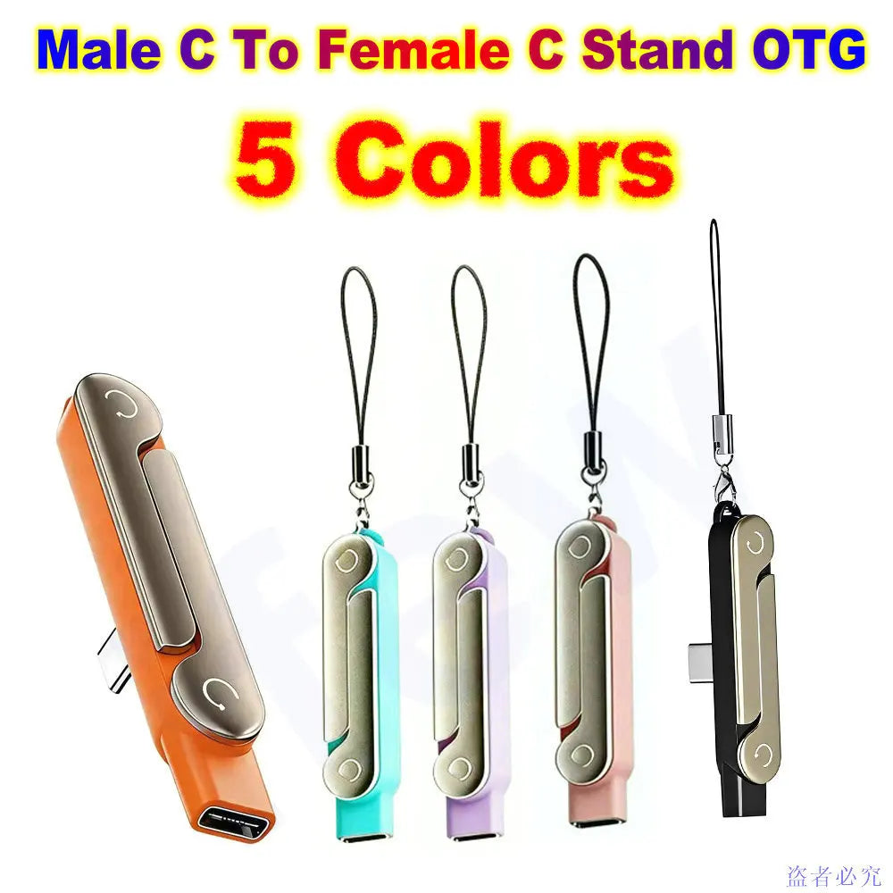 USB Type C Flat Phone Charger Fast Charging Cable C Kick Cable Stand Invisible Support Foldable Holder Charge Bracket For iPhone