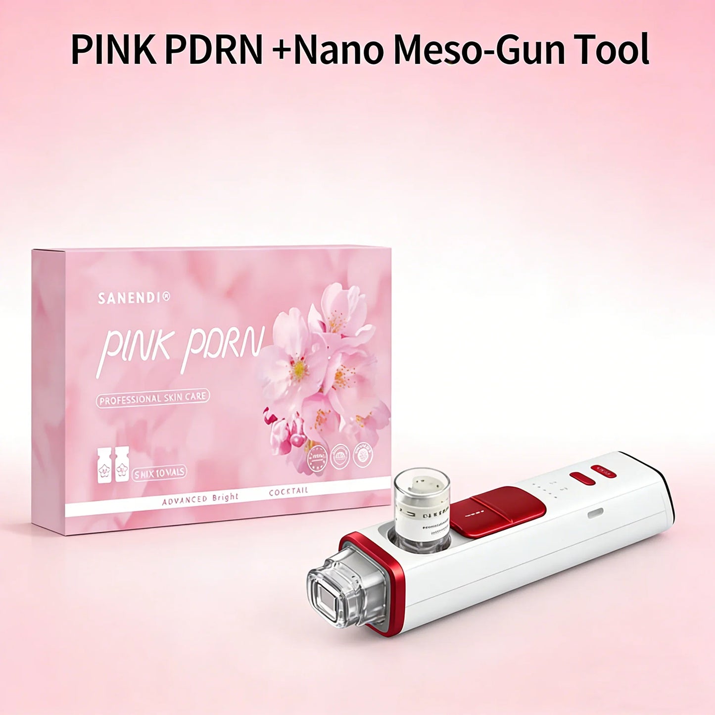 PDRN Salmon DNA Pink Cocktail Facial Serum For Face Glowing Hyaluronic Acid Korean 5 Box With Free EMS RF Tool
