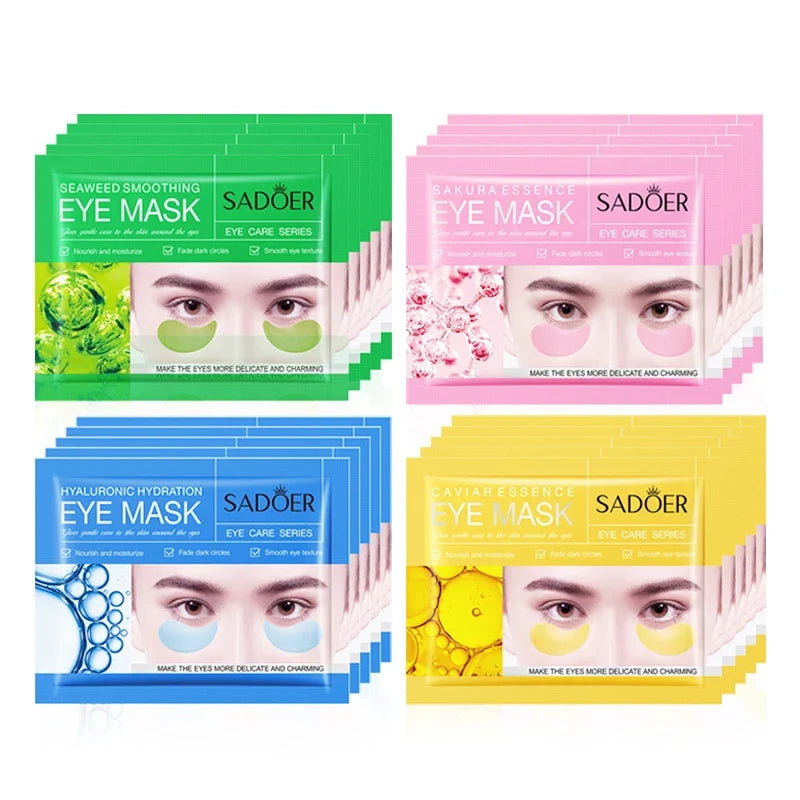 5/10/20 Pairs SADOER Crystal Collagen Eye Mask Anti Dark Circles Removal Eyes Bags Moisturizing Eye Patches for Eyes Skin Care