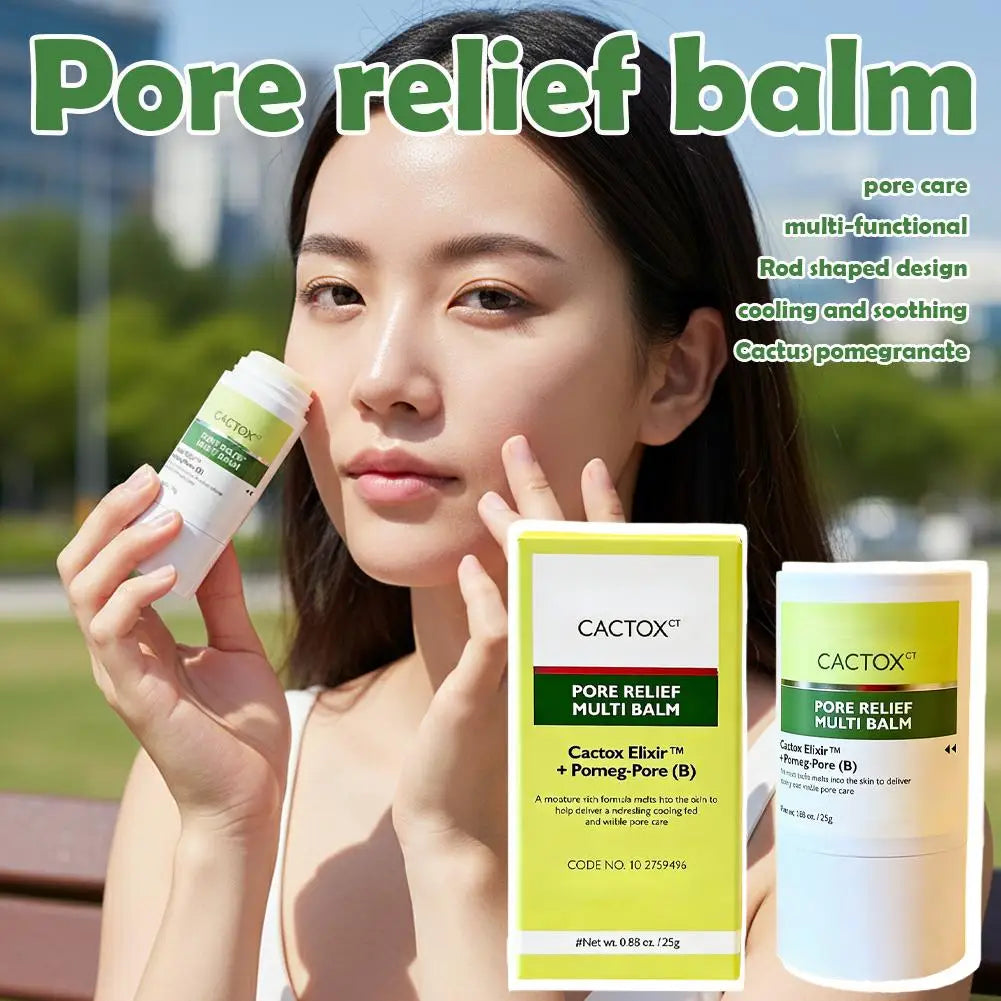CACTOX Pore Relief Multi Balm 25g - Cactox Elixir & Pomeg-Pore Formula, Cooling Soothing Moisturizing Balm for Pore Care