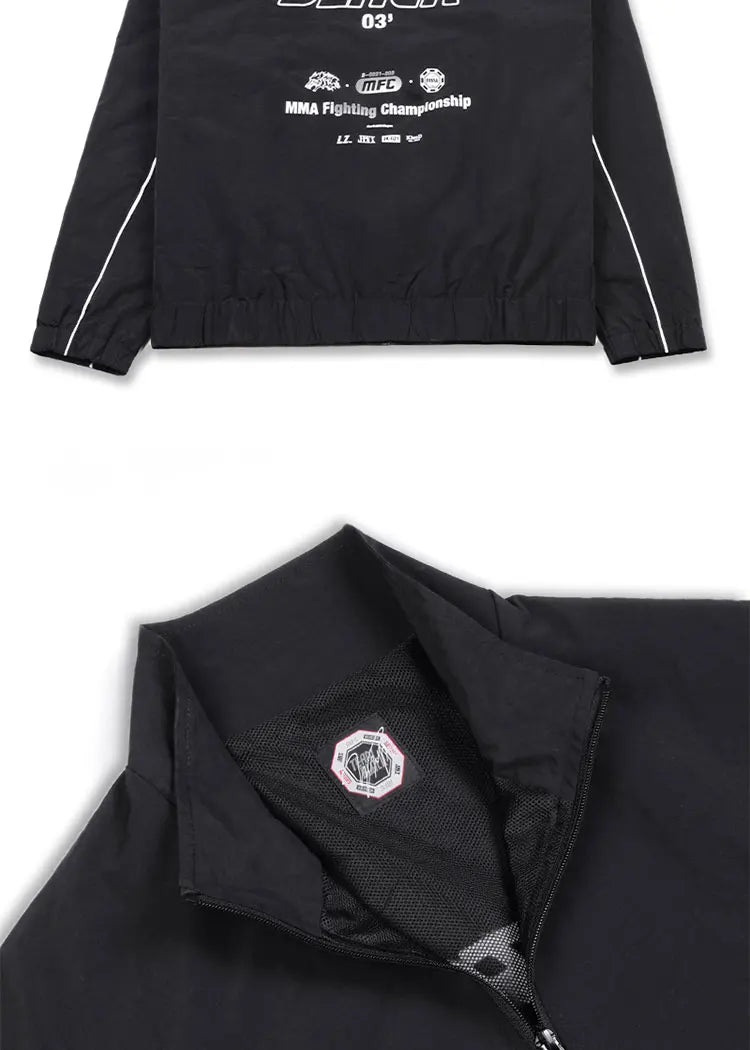 Jinx Team Black Jacket Unisex Windbreaker Sports Coat Men Women Loose Track Activewear Long Sleeve Top Embroidery Y2k Outerwears