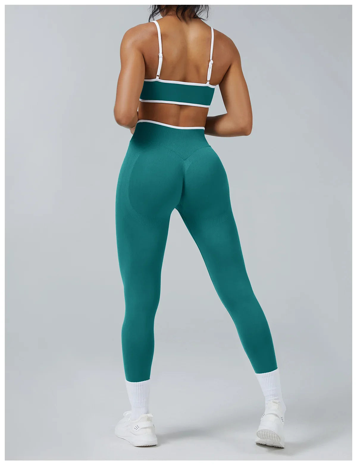 Sculpting Color Block Yoga Set with Tummy Control Shorts