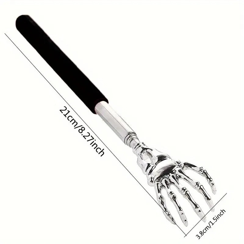 Stainless Steel Adjustable Massage and Tickle Relief Back Portable Rubber Handle Extendable Telescoping Itch Stick Health Care