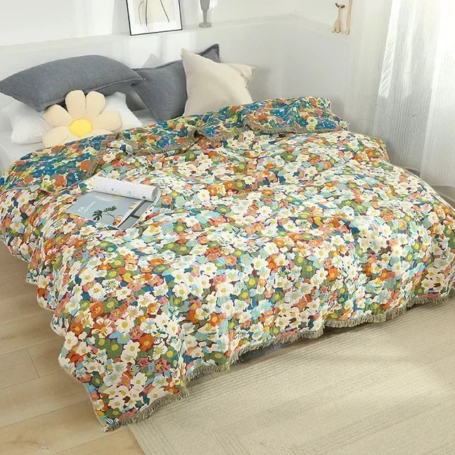 Nordic Throw Blanket For Beds Cotton Double Sided Sofa Cover Sofa Cushion Soft Blanket Leisure Bedspread Four Seasons Thin Quilt