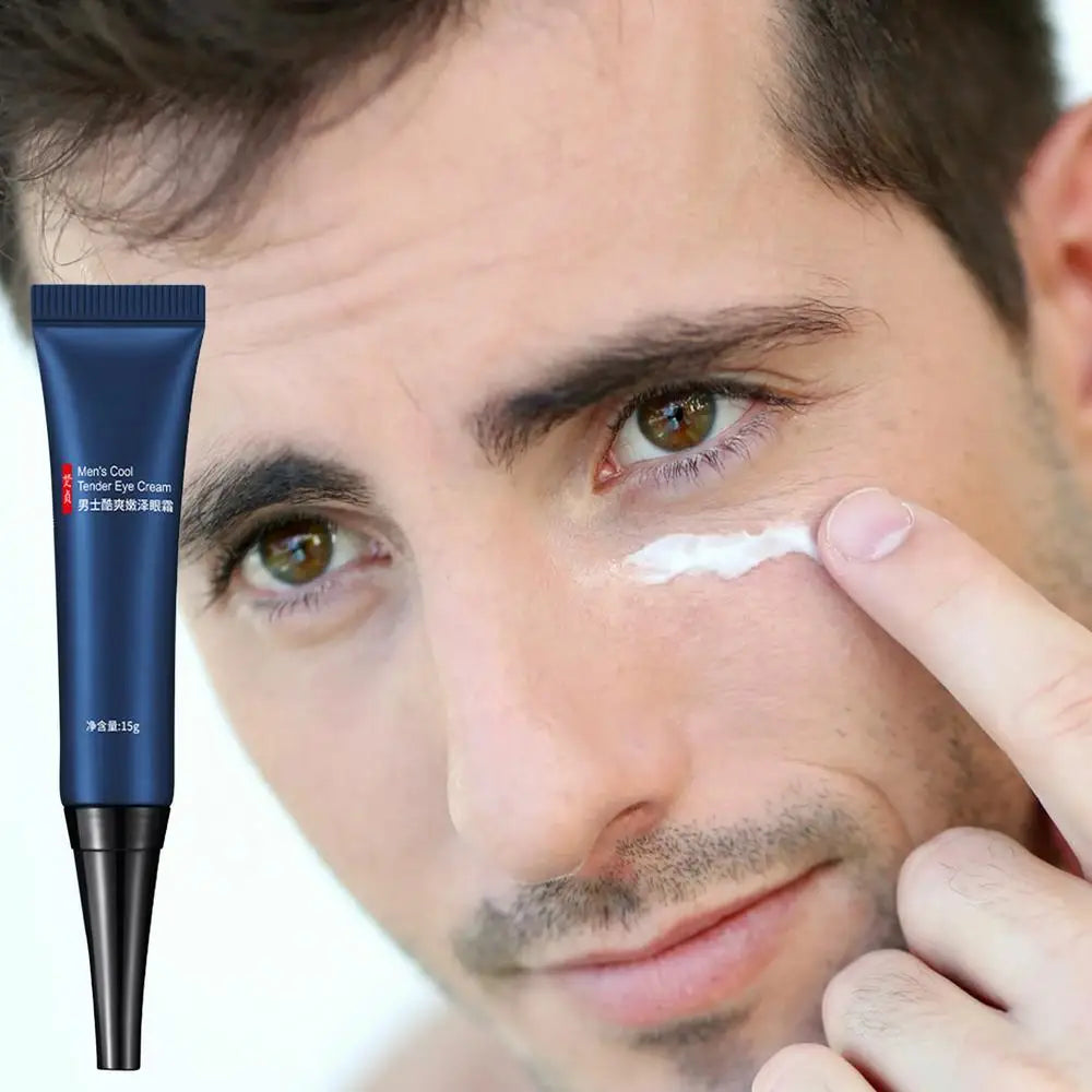 Men Eye Cream Caffeine Hyaluronate Cool Eye Gel Moisturizing Under Eye Cream For Dark Circles Puffiness Fine Lines Eye Care
