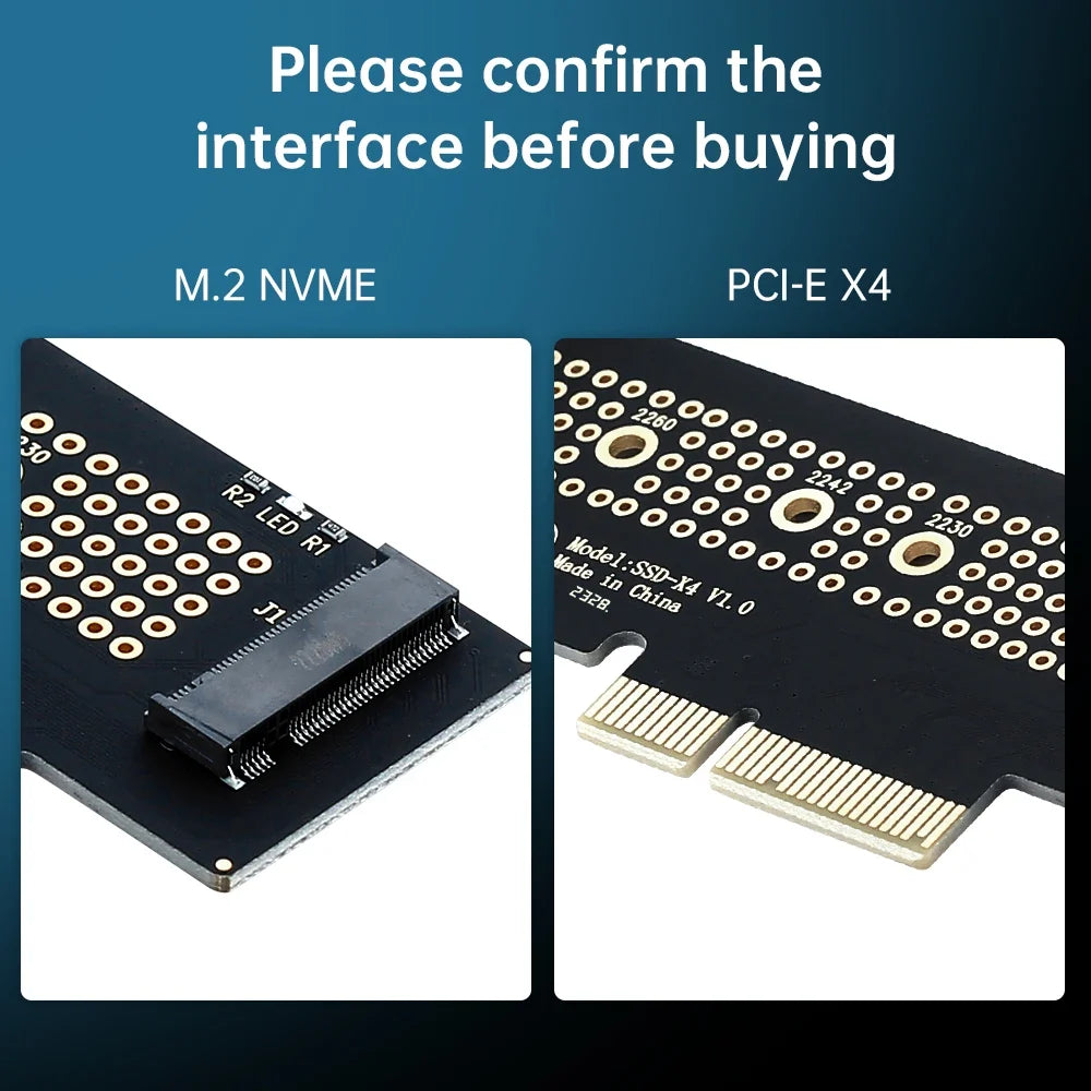 FENVI M.2 NVME to PCI-E X4 Converter Adapter M.2 NVME SSD M Key Expansion To PCIE X4 X8 X16 Card Riser for 2230/2242/2260/2280