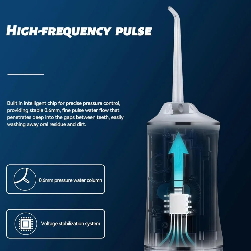Electric oral irrigator 3 Cleaning Modes USB Rechargeable Waterproof IP65 Oral Irrigator 4 Nozzles Portable Dental Irrigators