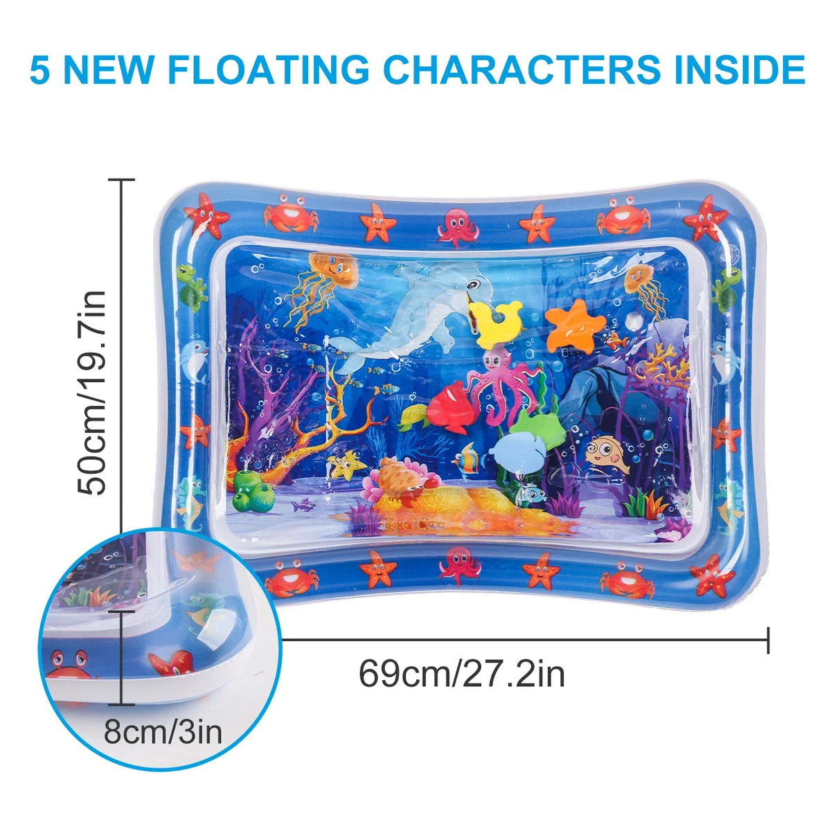 1PC Pet Water Play Mat Interactive Cat Toy Inflatable Sensory Splash Mat for Cats Dogs Indoor Enrichment Exercise Training Toy