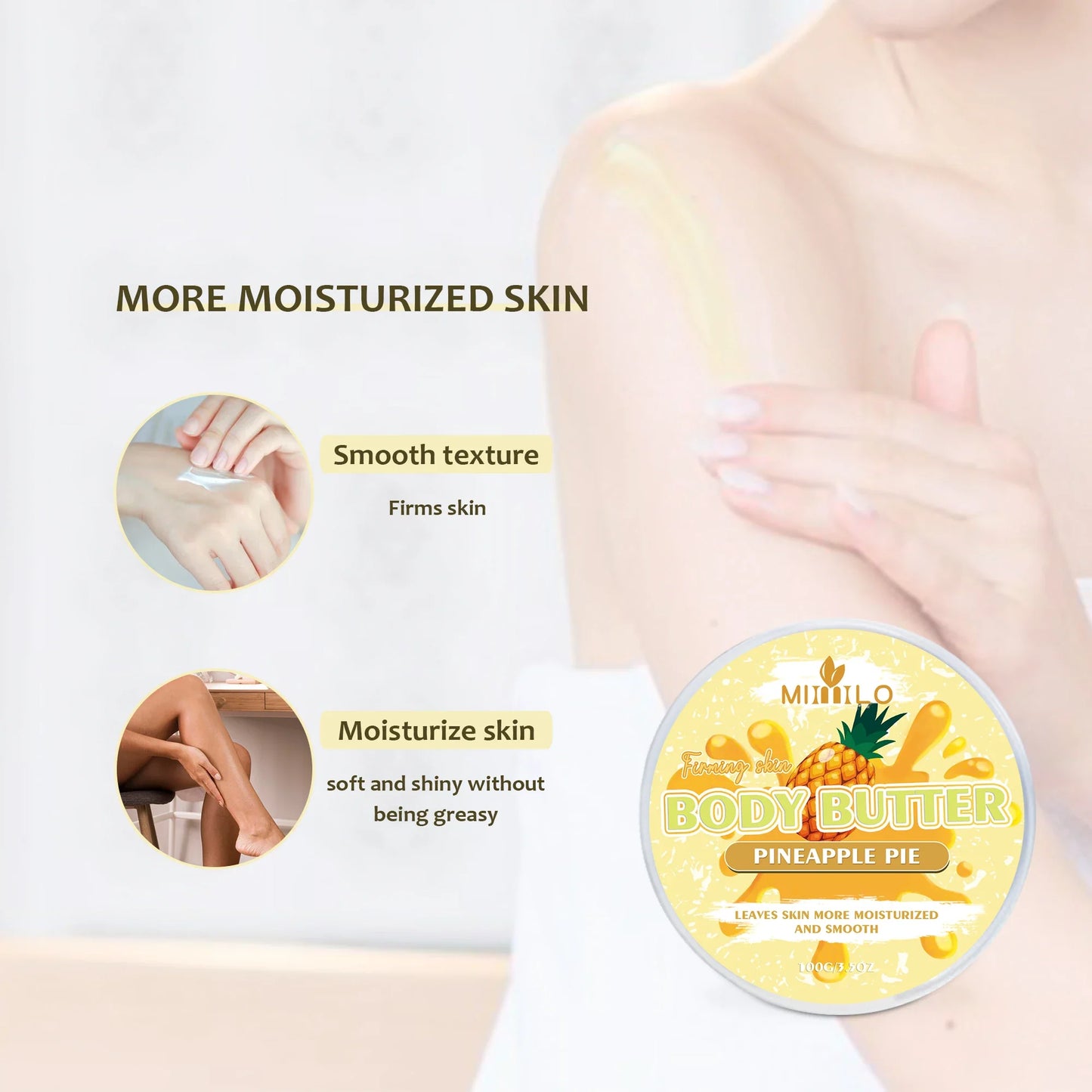 100g Moisturizing Body Glaze Cream 6 Sweet Flavors Body Butter Hydration Soft Smooth Skin Non Sticky Non Tightening