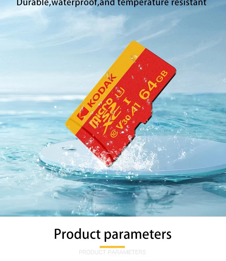 KODAK 128GB Micro SD Card U3 V30 256GB 64GB 32GB 4K High Speed TF Card for Phone Camera Drone Original TYPE-C Reader