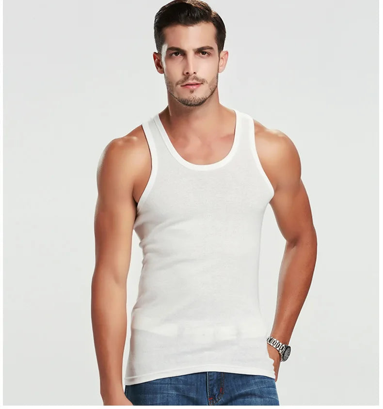 2026 New Men's Summer Lightweight Cotton Tight Vest Sports Casual Family Pajamas Outdoor Tight Top Breathable Quick Drying Vest
