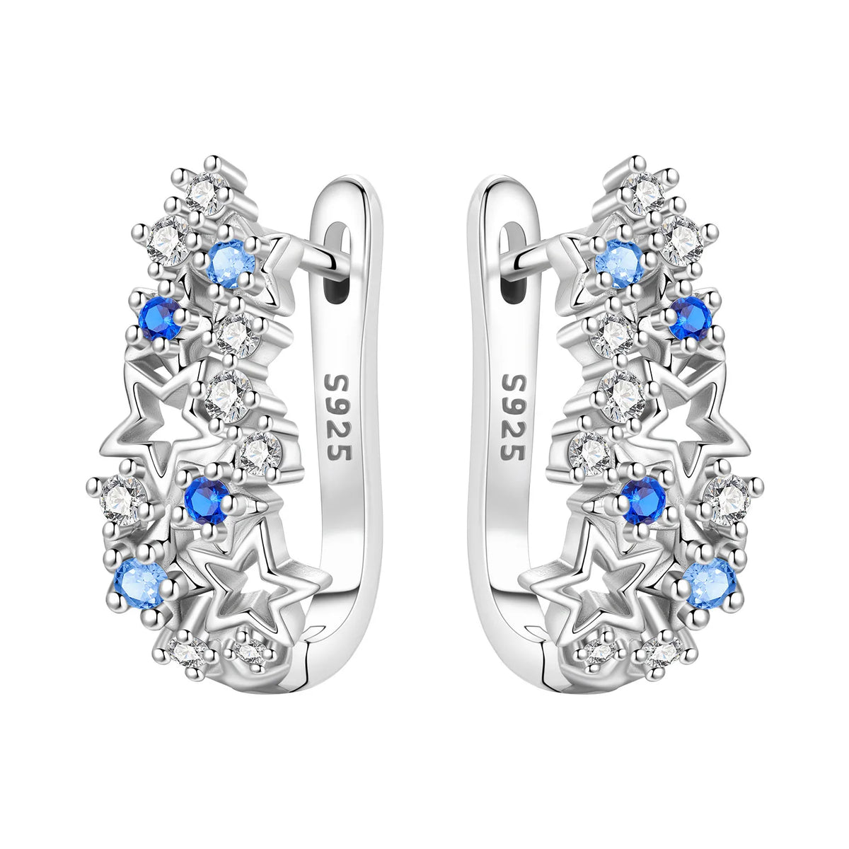 PANPOKI S925 Sterling Silver Purple Zircon Series Earrings Hoop Earrings For Women Jewelry Original Party Trendy Gifts