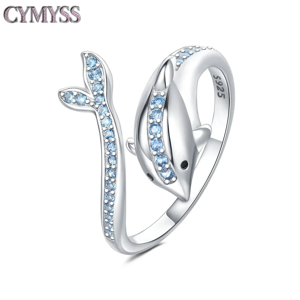 Original 925 Sterling Silver Open Ring Exquisite Panda Dolphin Adjustable Ring Original Daily Fine Jewelry Women Birthday Gifts