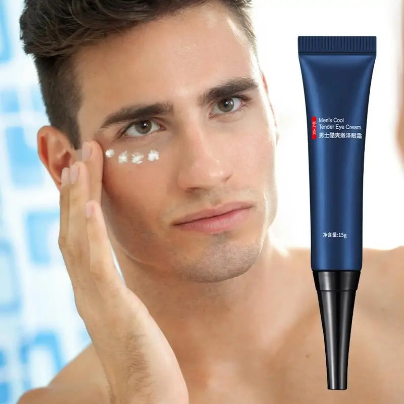 Men Eye Cream Caffeine Hyaluronate Cool Eye Gel Moisturizing Under Eye Cream For Dark Circles Puffiness Fine Lines Eye Care