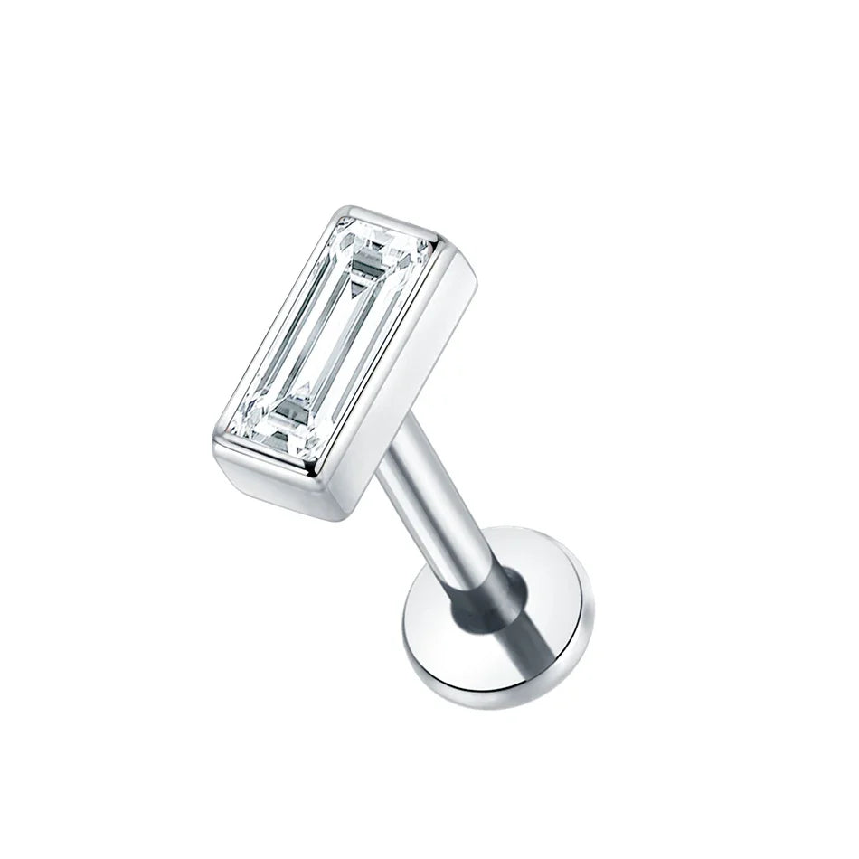 1Pc G23 Titanium Cartilage Stud Earrings for Women Lip Stud Labret Piercing Helix Daith Piercing Body Jewelry