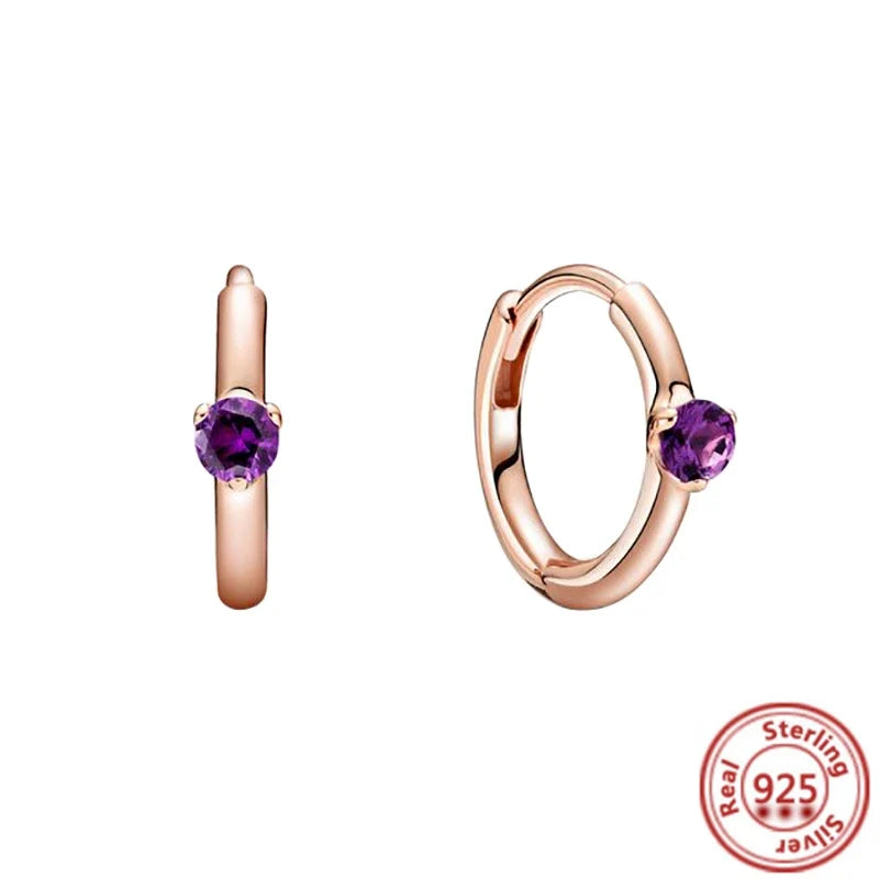 Hot Sale 925 Sterling Silver Heart Earrings Fit Original Charms Hoop Earrings For Women Girls Stud Earring Fine Jewelry Gifts