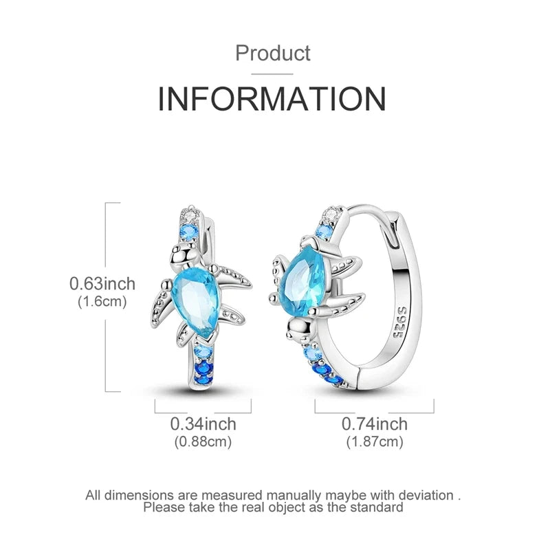 925 Sterling Silver Hoop Earring For Woman Night Sky Blue Purple Gemstone Original Earrings Fashion Jewelry Gift