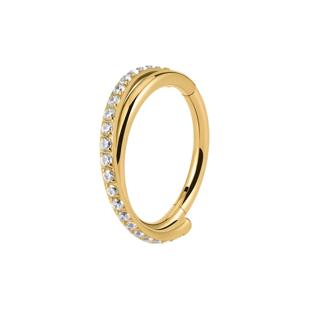 Right Grand Implant Grade Titanium Hinged Seamless Earrings Clicker Hoop Ring for Cartilage Helix Rook Septum Daith Tragus Conch