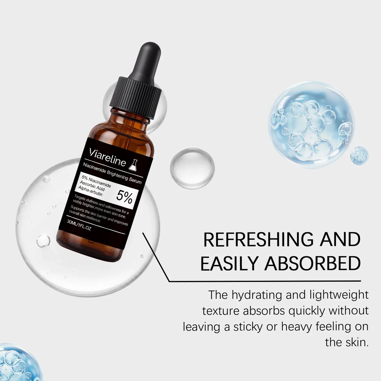 5% Niacinamide Brighten Serum Fade Dark Spots Even Skin Tone Improve Dullness Shrink Pores Moisturizing Hydration Sensitive Skin
